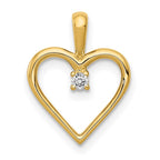14k .03 carat AA Diamond Heart Pendant