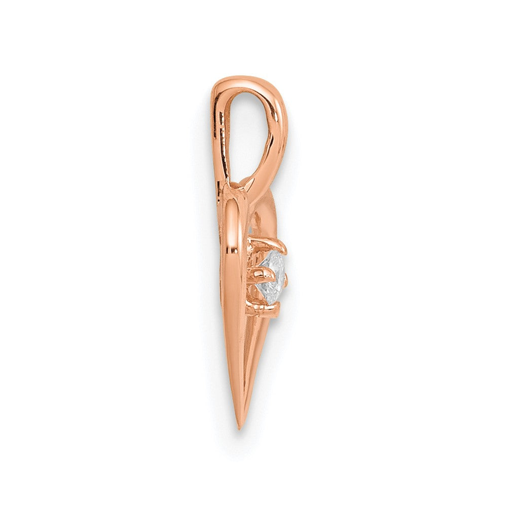 14k Rose Gold .02 carat AA Diamond Heart Pendant