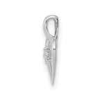 14k White Gold .02 carat AA Diamond Heart Pendant