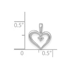 14k White Gold .02 carat AA Diamond Heart Pendant