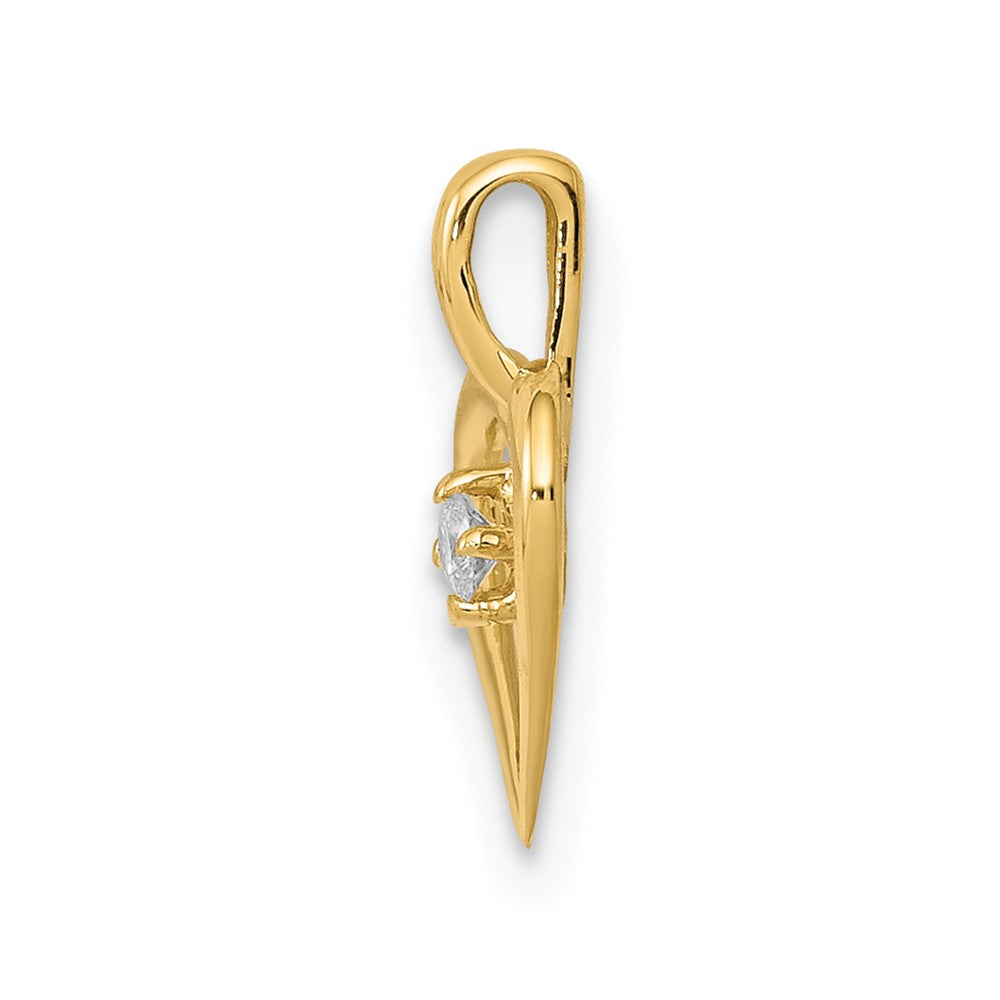 14k .02 carat AA Diamond Heart Pendant