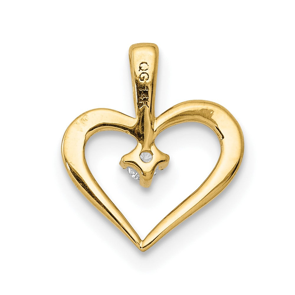 14k .02 carat AA Diamond Heart Pendant