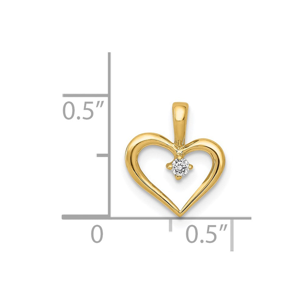 14k .02 carat AA Diamond Heart Pendant