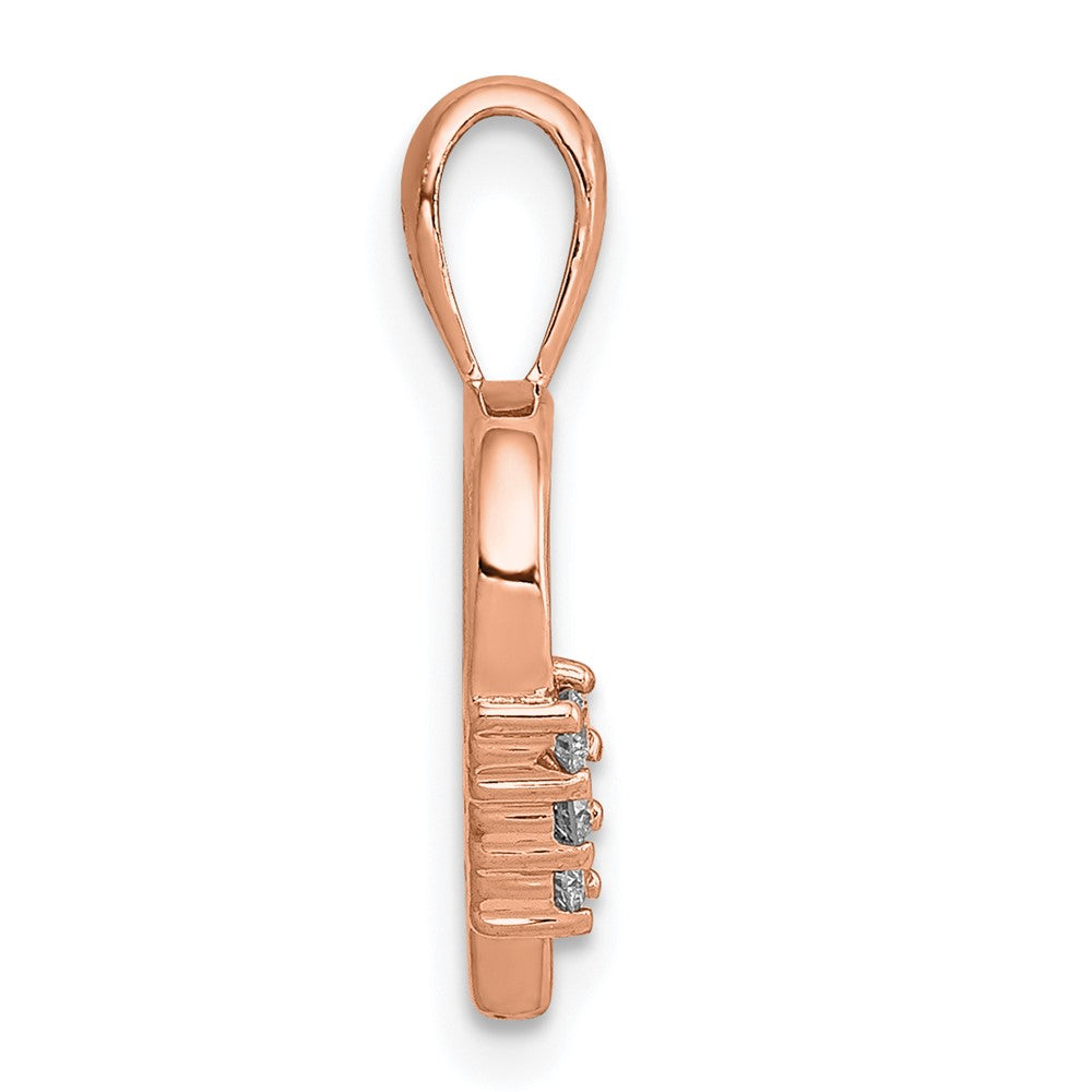 14k Rose Gold 1/20 carat AA Diamond Heart Pendant