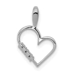 14k White Gold 1/20 carat AA Diamond Heart Pendant