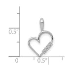 14k White Gold 1/20 carat AA Diamond Heart Pendant