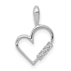 14k White Gold 1/20 carat AA Diamond Heart Pendant
