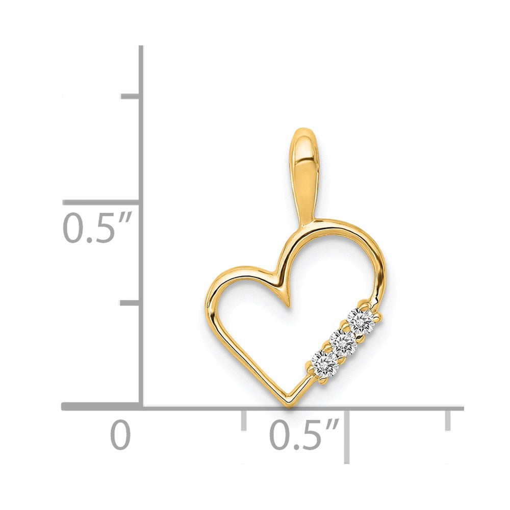 14k 1/20 carat AA Diamond Heart Pendant