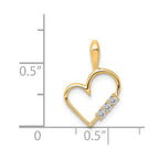 14k 1/20 carat AA Diamond Heart Pendant