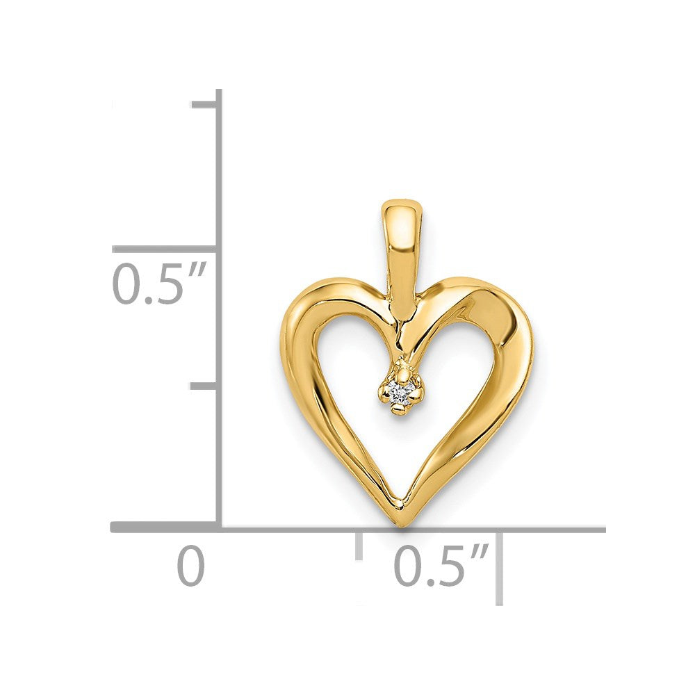 14k .01 carat AA Diamond Heart Pendant