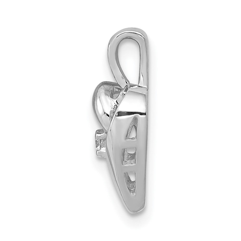 14k White Gold .02 carat AA Diamond Heart Pendant