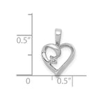 14k White Gold .02 carat AA Diamond Heart Pendant