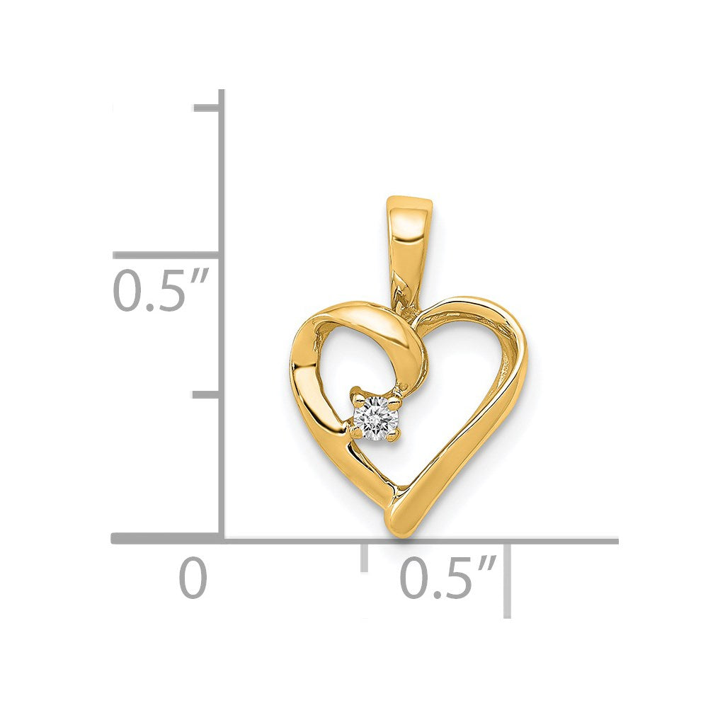 14k .02 carat AA Diamond Heart Pendant