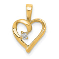 14k .02 carat AA Diamond Heart Pendant
