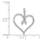 14k White Gold .02 carat AA Diamond Heart Pendant