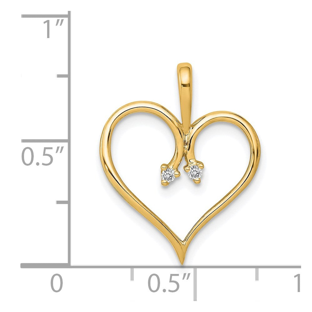 14k .02 carat AA Diamond Heart Pendant