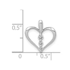 14k White Gold 1/10 carat Diamond 3-stone Heart Pendant