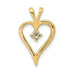 14k 1/10 carat AA Diamond Heart Pendant