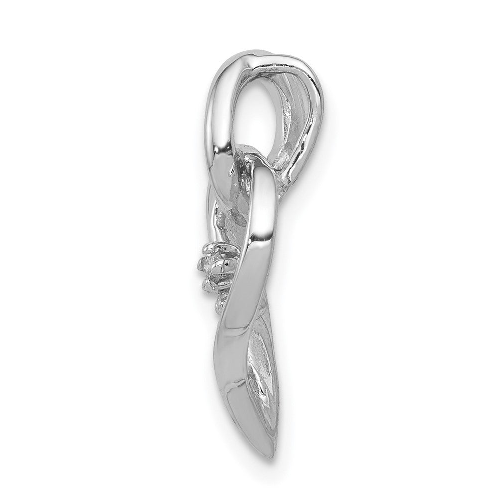 14k White Gold 1/20 carat AA Diamond Fancy Heart Pendant
