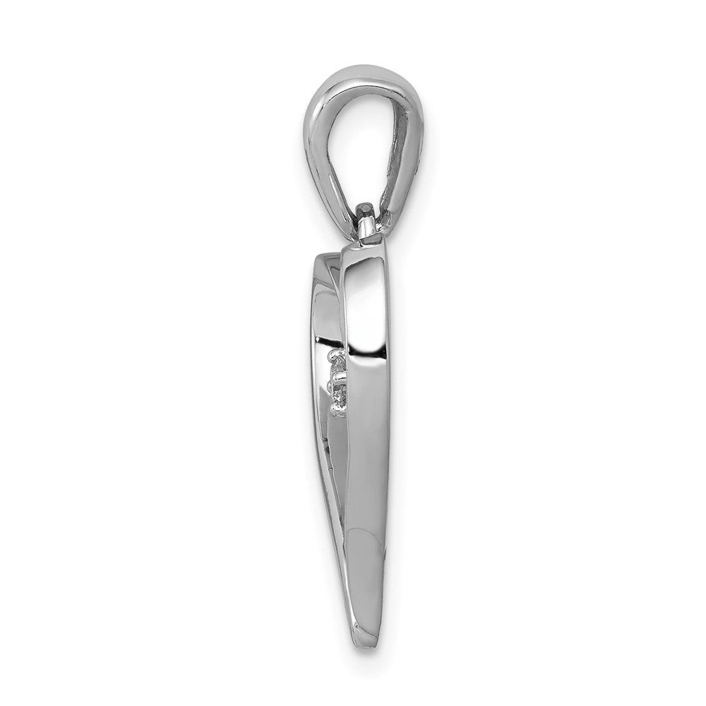 14K White Gold 1/20 carat Diamond Heart Pendant