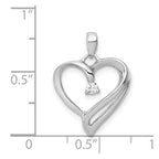 14k White Gold 1/15 carat Diamond Heart Pendant