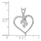 14k White Gold 1/20 carat Diamond Heart Pendant