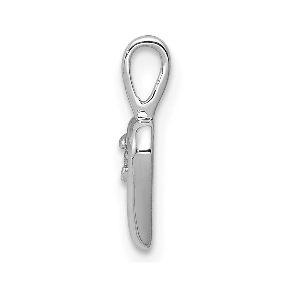 14k White Gold .02 carat Diamond Heart Pendant