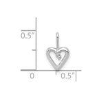 14k White Gold .02 carat Diamond Heart Pendant