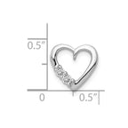 14k White Gold 1/10 carat Diamond Heart Chain Slide