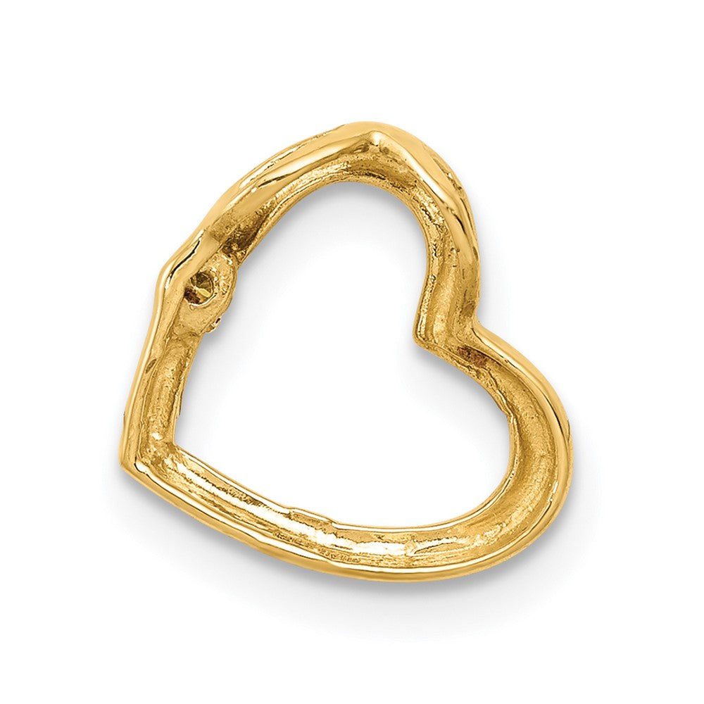 14k A Diamond Heart Chain Slide
