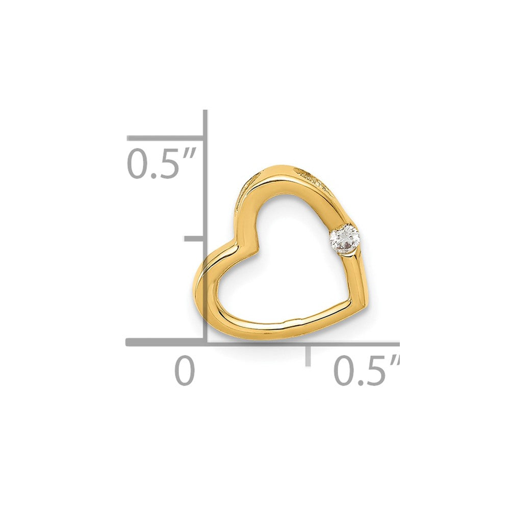 14k A Diamond Heart Chain Slide