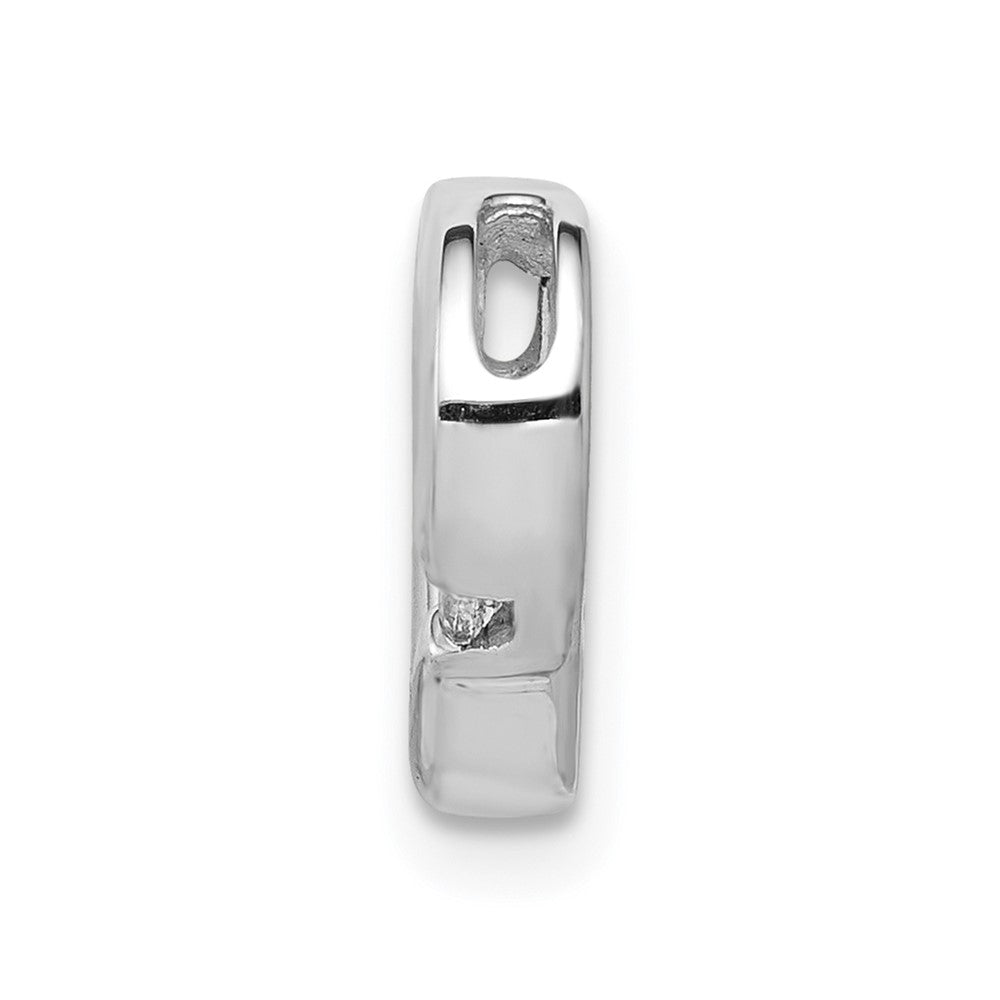 14k White Gold .01 carat Diamond Heart Chain Slide