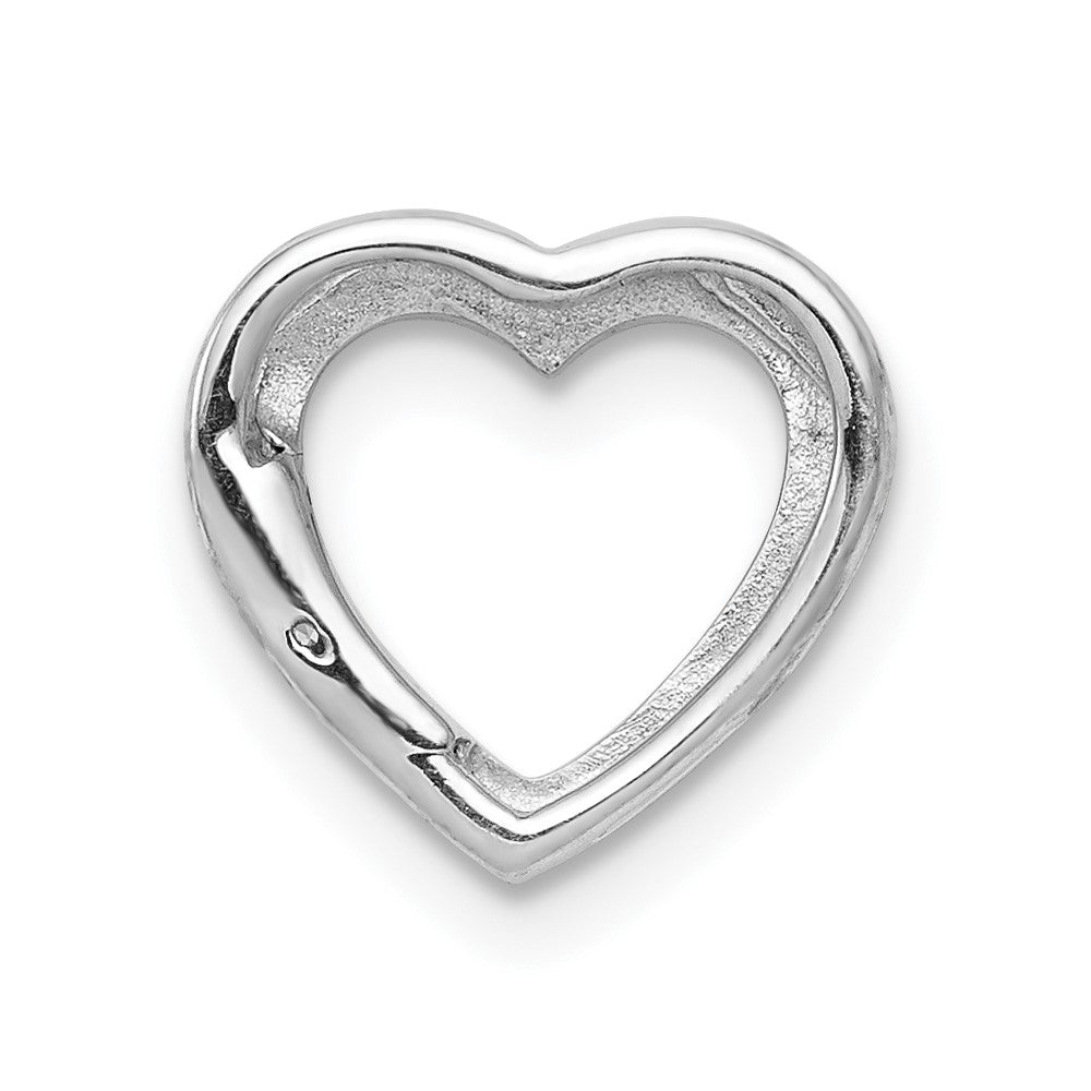 14k White Gold .01 carat Diamond Heart Chain Slide