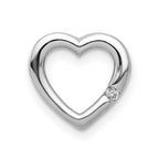 14k White Gold .01 carat Diamond Heart Chain Slide