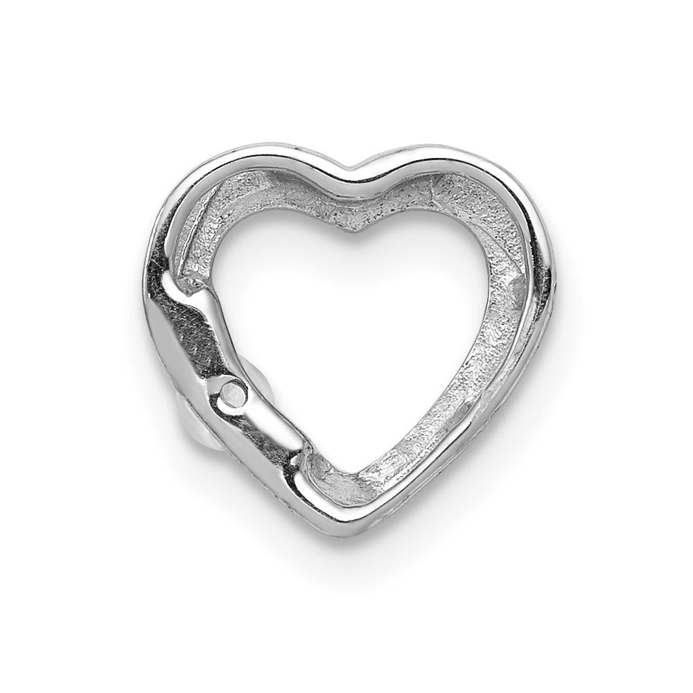 14k White Gold 1/20 carat Diamond Heart Chain Slide