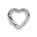 14k White Gold 1/20 carat Diamond Heart Chain Slide