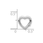 14k White Gold 1/20 carat Diamond Heart Chain Slide