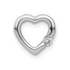 14k White Gold 1/20 carat Diamond Heart Chain Slide
