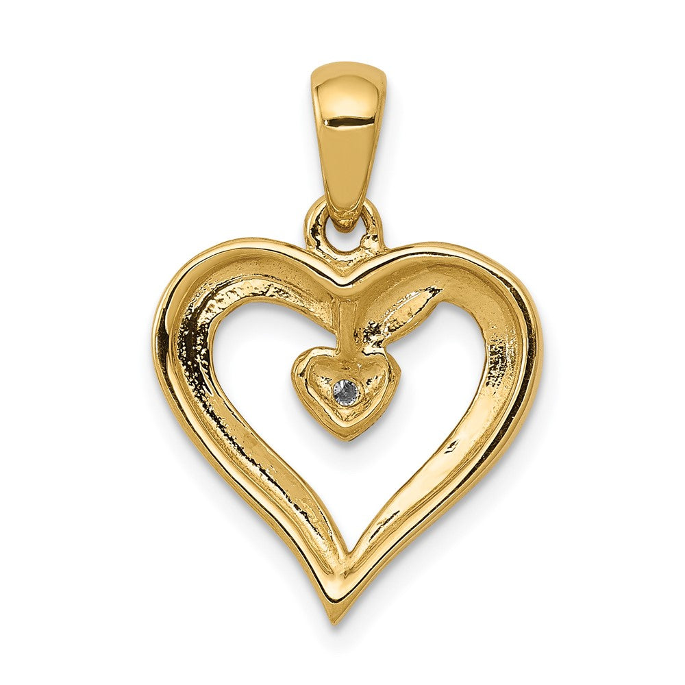 14k .02 carat AA Diamond Heart Pendant