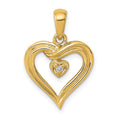 14k .02 carat AA Diamond Heart Pendant