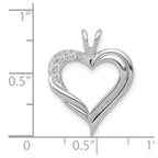 14k White Gold 1/20 carat Diamond Fancy Heart Pendant