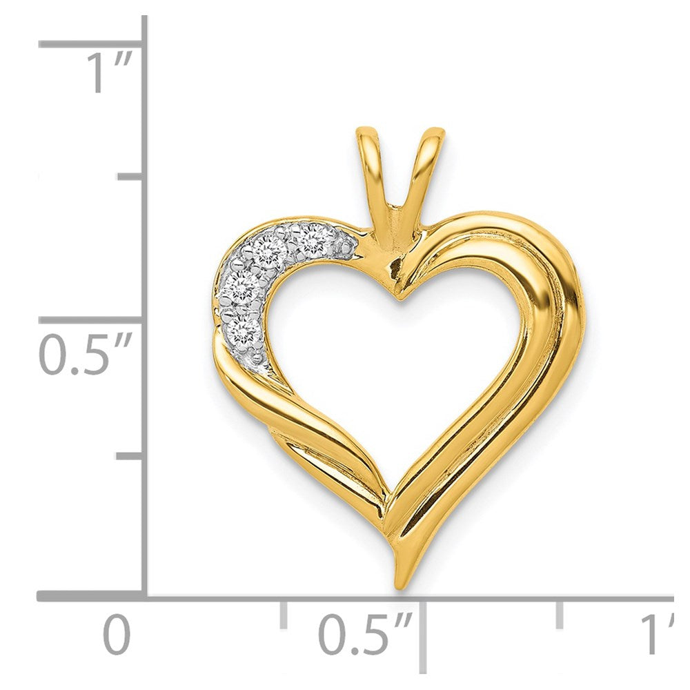 14k 1/20 carat Diamond Fancy Heart Pendant