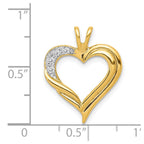 14k 1/20 carat Diamond Fancy Heart Pendant