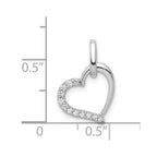 14k White Gold 1/15 carat  Diamond Heart Pendant