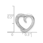 14k White Gold 1/20 carat Diamond Heart Chain Slide