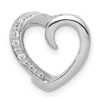 14k White Gold 1/20 carat Diamond Heart Chain Slide