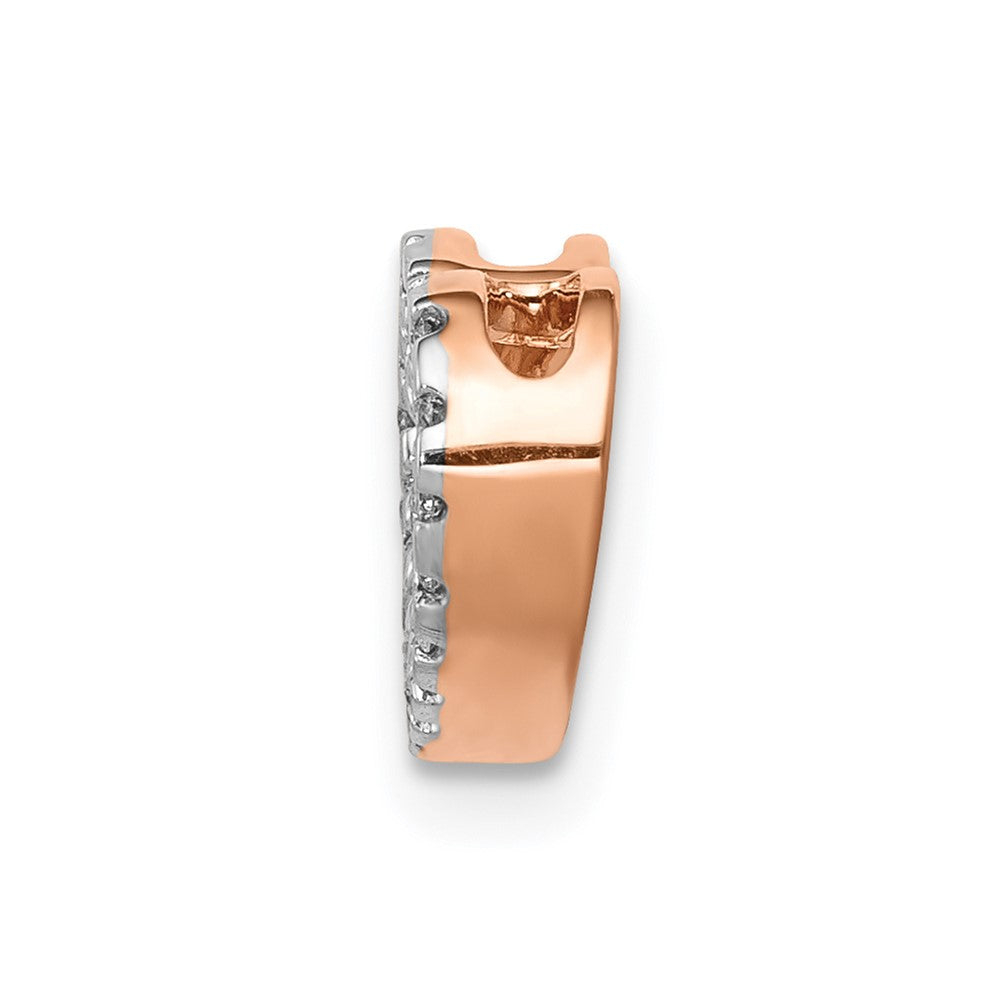 14k Rose Gold 1/15 carat Diamond Heart Chain Slide