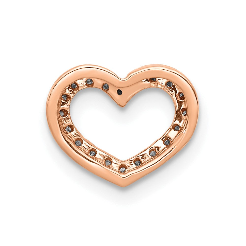 14k Rose Gold 1/15 carat Diamond Heart Chain Slide