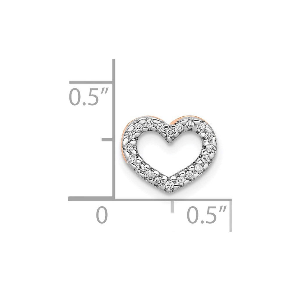 14k Rose Gold 1/15 carat Diamond Heart Chain Slide