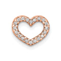 14k Rose Gold 1/15 carat Diamond Heart Chain Slide